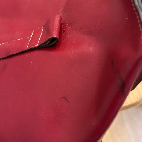 "Emilie M." Chic Red Leather Tote Bag - Picture 9 of 15